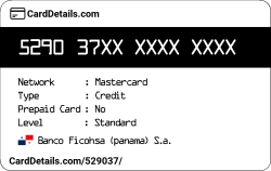 Card Details: 529037
