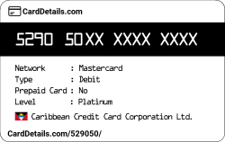 Card Details: 529050