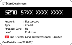 Card Details: 529057