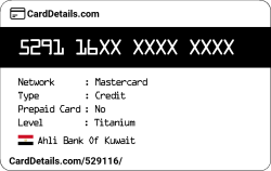 Card Details: 529116