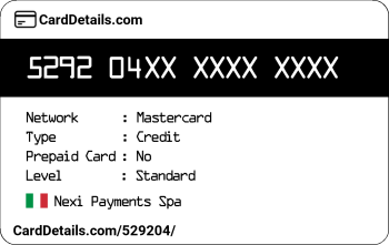 Card Details: 529204