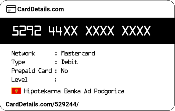 Card Details: 529244