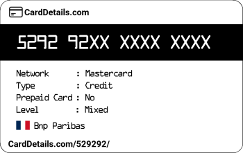 Card Details: 529292