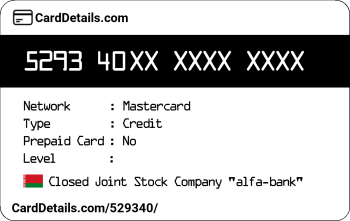 Card Details: 529340