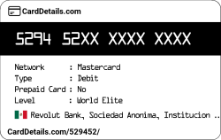 Card Details: 529452