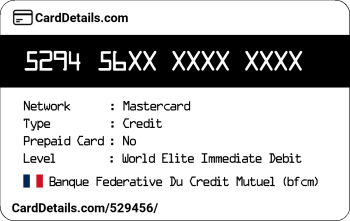 Card Details: 529456