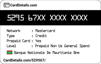Card Details: 529567