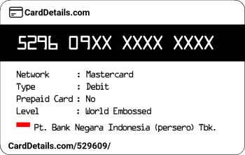 Card Details: 529609