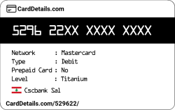 Card Details: 529622