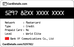 Card Details: 529782