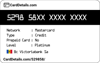 Card Details: 529858