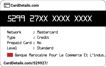 Card Details: 529927