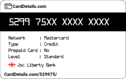 Card Details: 529975