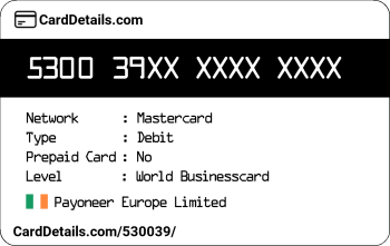 Card Details: 530039