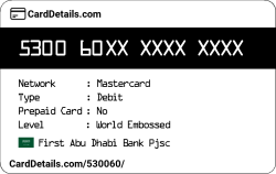 Card Details: 530060