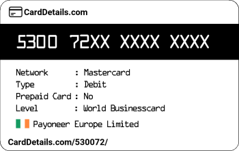 Card Details: 530072
