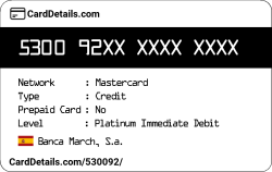 Card Details: 530092