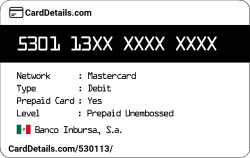 Card Details: 530113