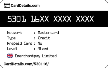 Card Details: 530116