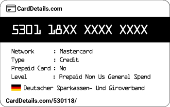 Card Details: 530118