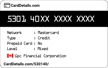 Card Details: 530140