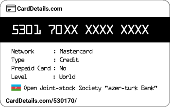 Card Details: 530170