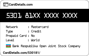 Card Details: 530181
