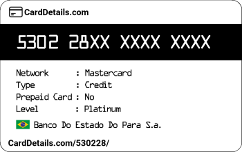 Card Details: 530228