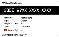 Card Details: 530267