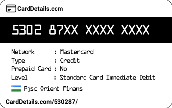 Card Details: 530287