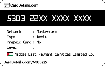 Card Details: 530322