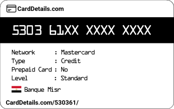Card Details: 530361