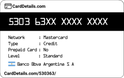 Card Details: 530363