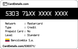 Card Details: 530371