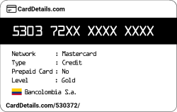 Card Details: 530372