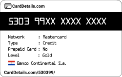Card Details: 530399