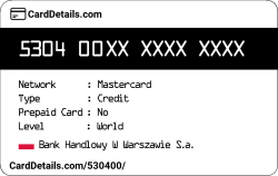 Card Details: 530400