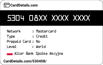 Card Details: 530408