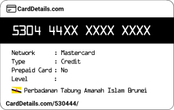 Card Details: 530444