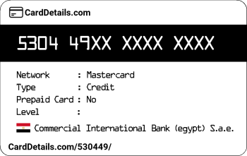Card Details: 530449
