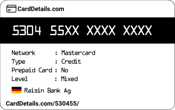 Card Details: 530455