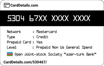 Card Details: 530467