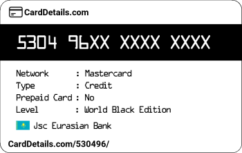 Card Details: 530496