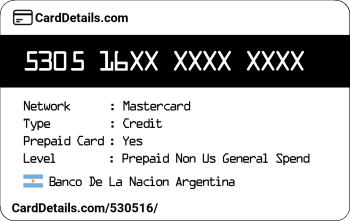 Card Details: 530516