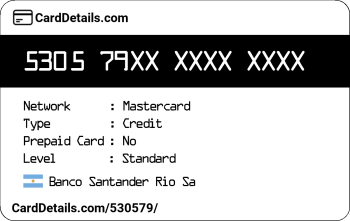Card Details: 530579