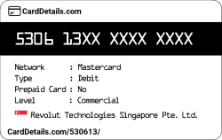 Card Details: 530613