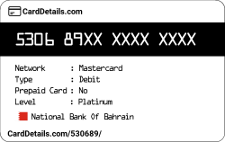 Card Details: 530689