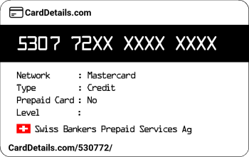 Card Details: 530772