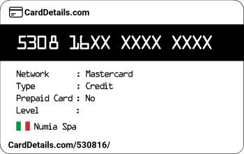 Card Details: 530816