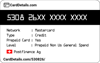 Card Details: 530826